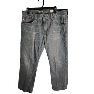 AG Adriano Goldschmied Men's Gray Straight Leg Jeans Standard Size 36
